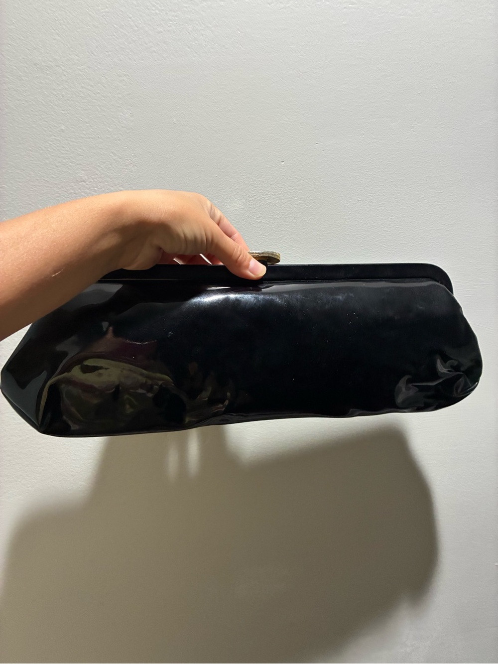 Classic Black Patent Clutch Bag - Sleek Evening Handbag